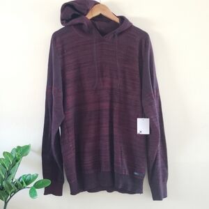 DARK BLACK by PROJEK RAW BNWT Men's Knit Pullover Cotton Hoodie - Black/Red XL